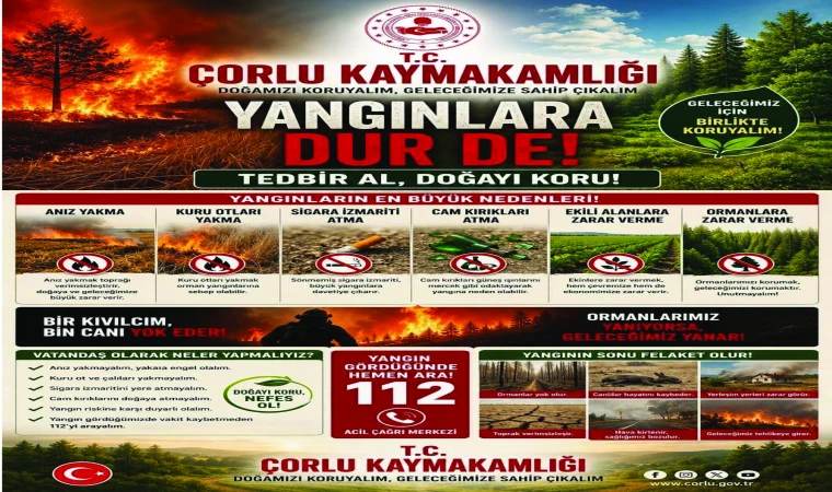 Çorlu'da Yangın Riskine Karşı Kapsamlı Tedbirler Alındı