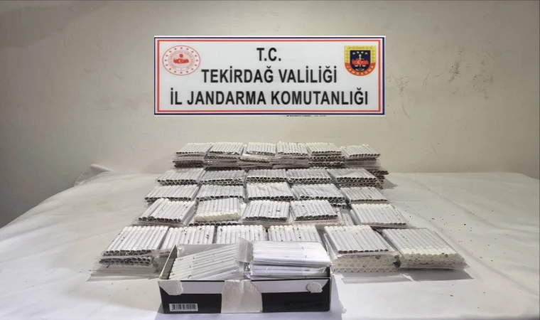 Tekirdağ'da jandarmadan kaçak tütün ve makaron operasyonu