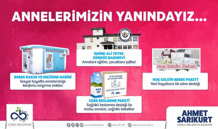 Çorlu Belediyesinden Annelere Özel Sosyal Destek Projeleri