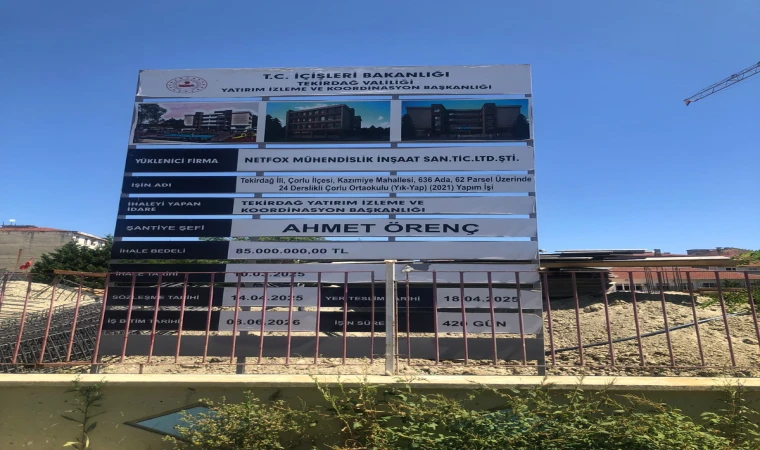 Çorlu Ortaokulu Hızla Yükseliyor