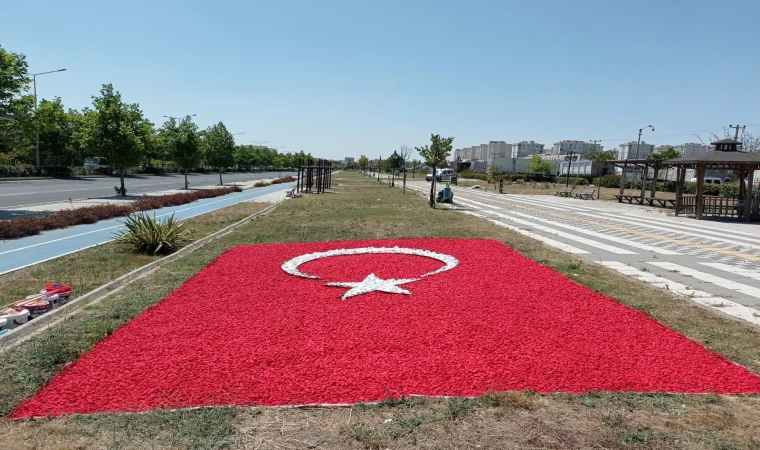 Parktaki Türk Bayrağı Görseline Bakım Yapıldı