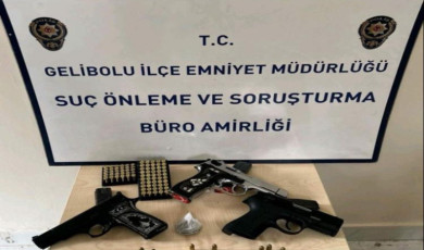 Gelibolu’da 3 adet ruhsatsız tabanca ele geçirildi