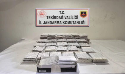Tekirdağ'da jandarmadan kaçak tütün ve makaron operasyonu
