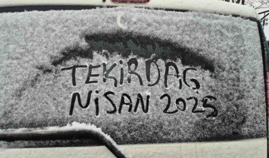 Tekirdağ’ın Süleymanpaşa ilçesinde yüksek kesimler karla kaplandı