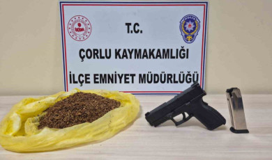 Çorlu’da uyuşturucu ve ruhsatsız tabanca ele geçirildi: 1 tutuklu