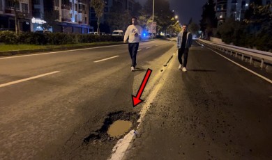 Tekirdağ’da sürücü çukurdan kaçarken başka çukura daldı: ”Çok kötüydü, çok korktuk”