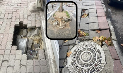 ÇORLU’DA YOLLAR DELİK DEŞİK, KALDIRIMLAR YÜRÜNEMEZ HALDE